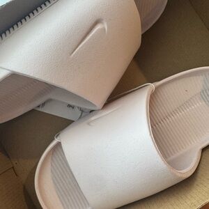 New Nike White Slide Sandals